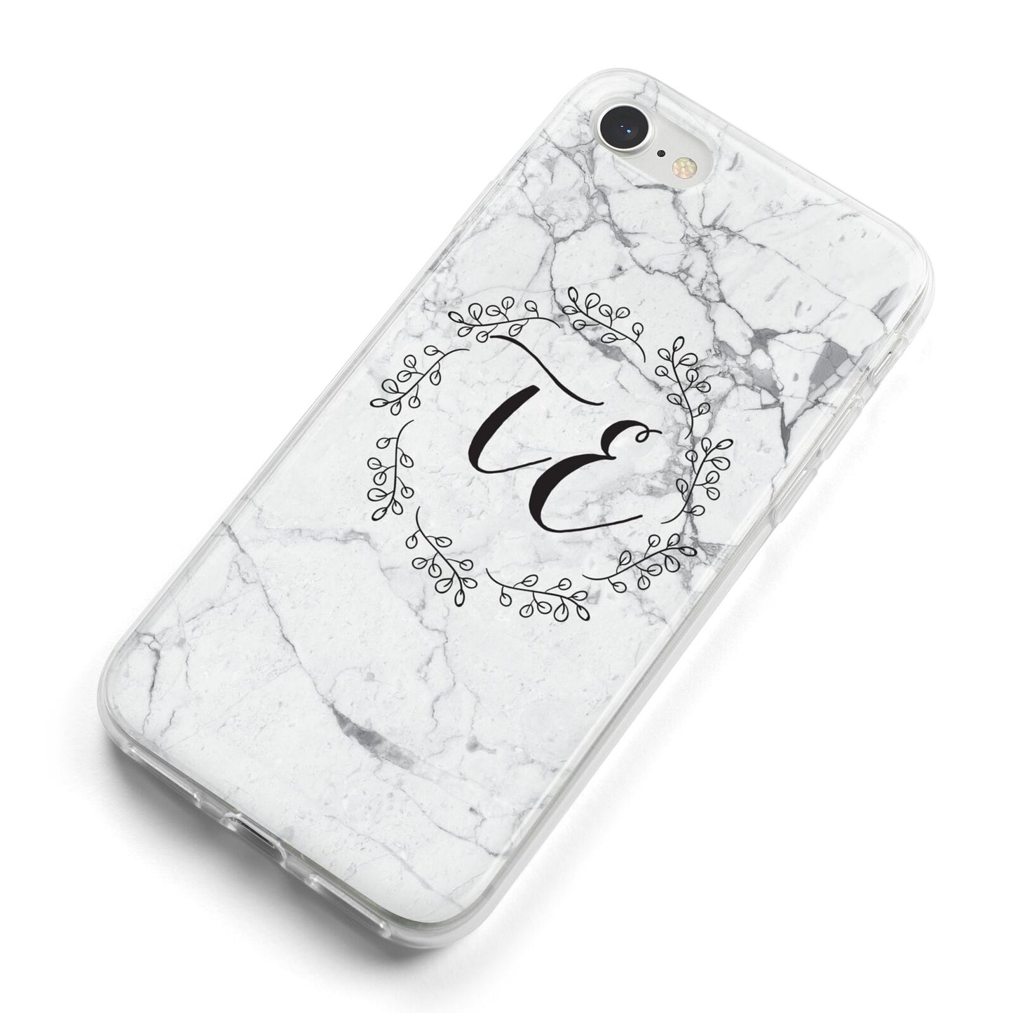 Personalised Initials Marble iPhone 8 Bumper Case on Silver iPhone Alternative Image