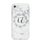 Personalised Initials Marble iPhone 8 Bumper Case on Silver iPhone