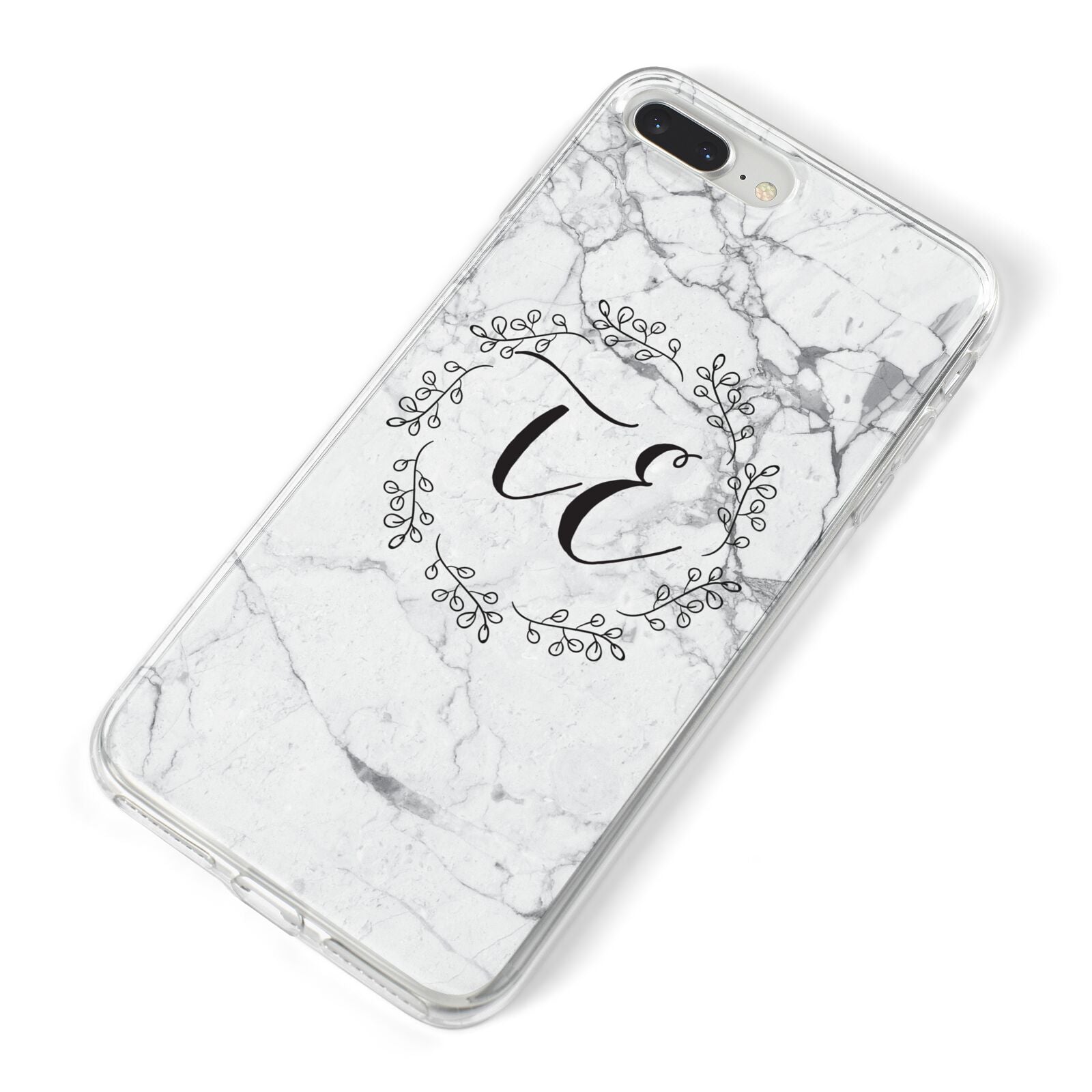 Personalised Initials Marble iPhone 8 Plus Bumper Case on Silver iPhone Alternative Image
