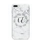 Personalised Initials Marble iPhone 8 Plus Bumper Case on Silver iPhone
