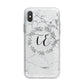 Personalised Initials Marble iPhone X Bumper Case on Silver iPhone Alternative Image 1