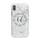 Personalised Initials Marble iPhone X Bumper Case on Silver iPhone Alternative Image 1