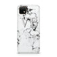 Personalised Initials Outline Heart Marble Huawei Enjoy 20 Phone Case