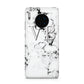 Personalised Initials Outline Heart Marble Huawei Mate 30