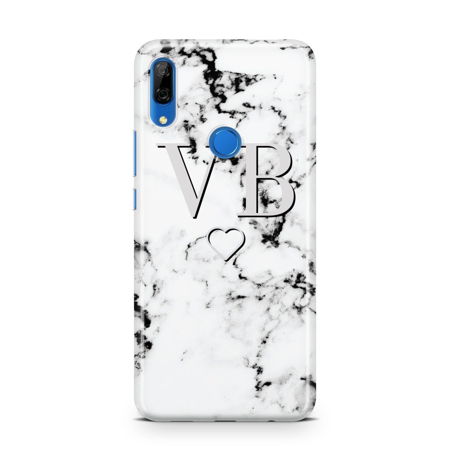 Personalised Initials Outline Heart Marble Huawei P Smart Z