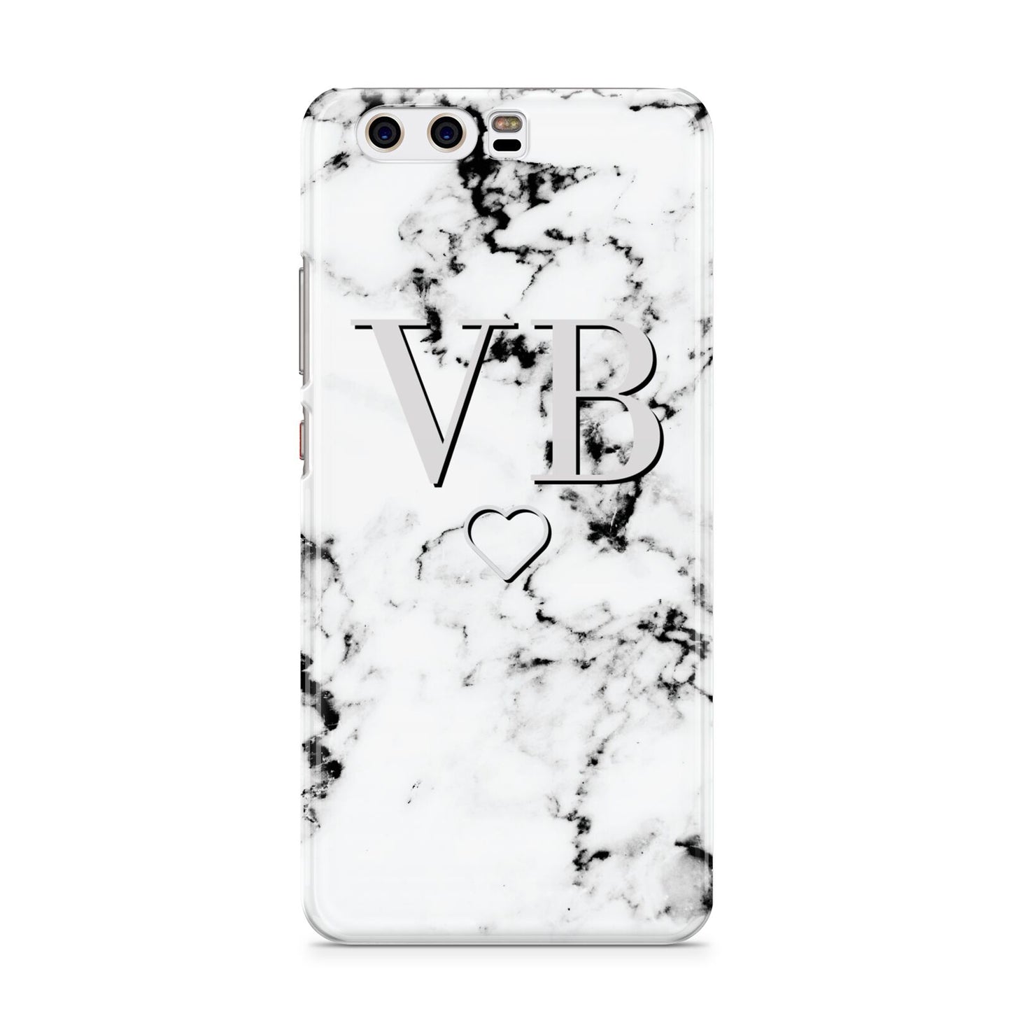 Personalised Initials Outline Heart Marble Huawei P10 Phone Case