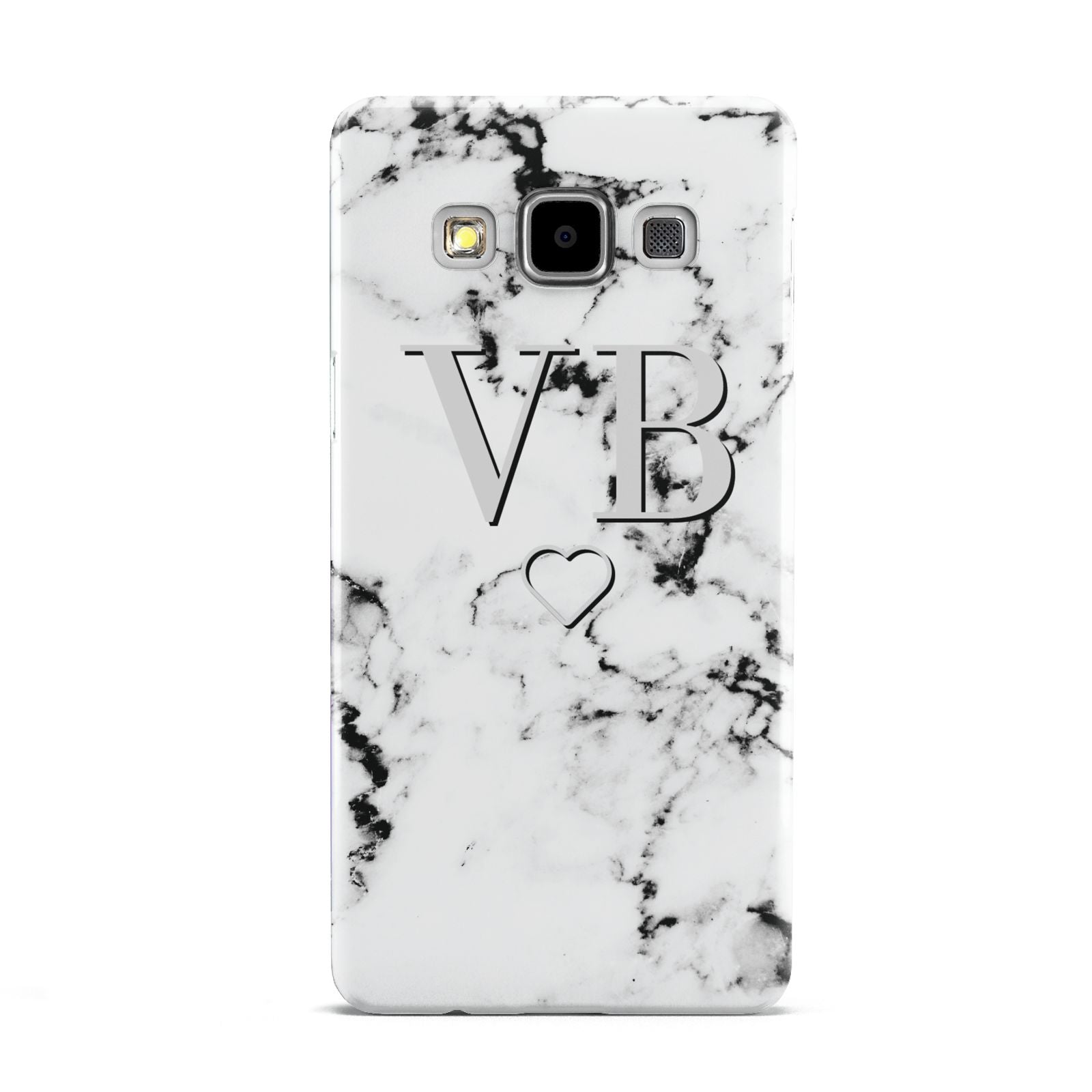 Personalised Initials Outline Heart Marble Samsung Galaxy A5 Case