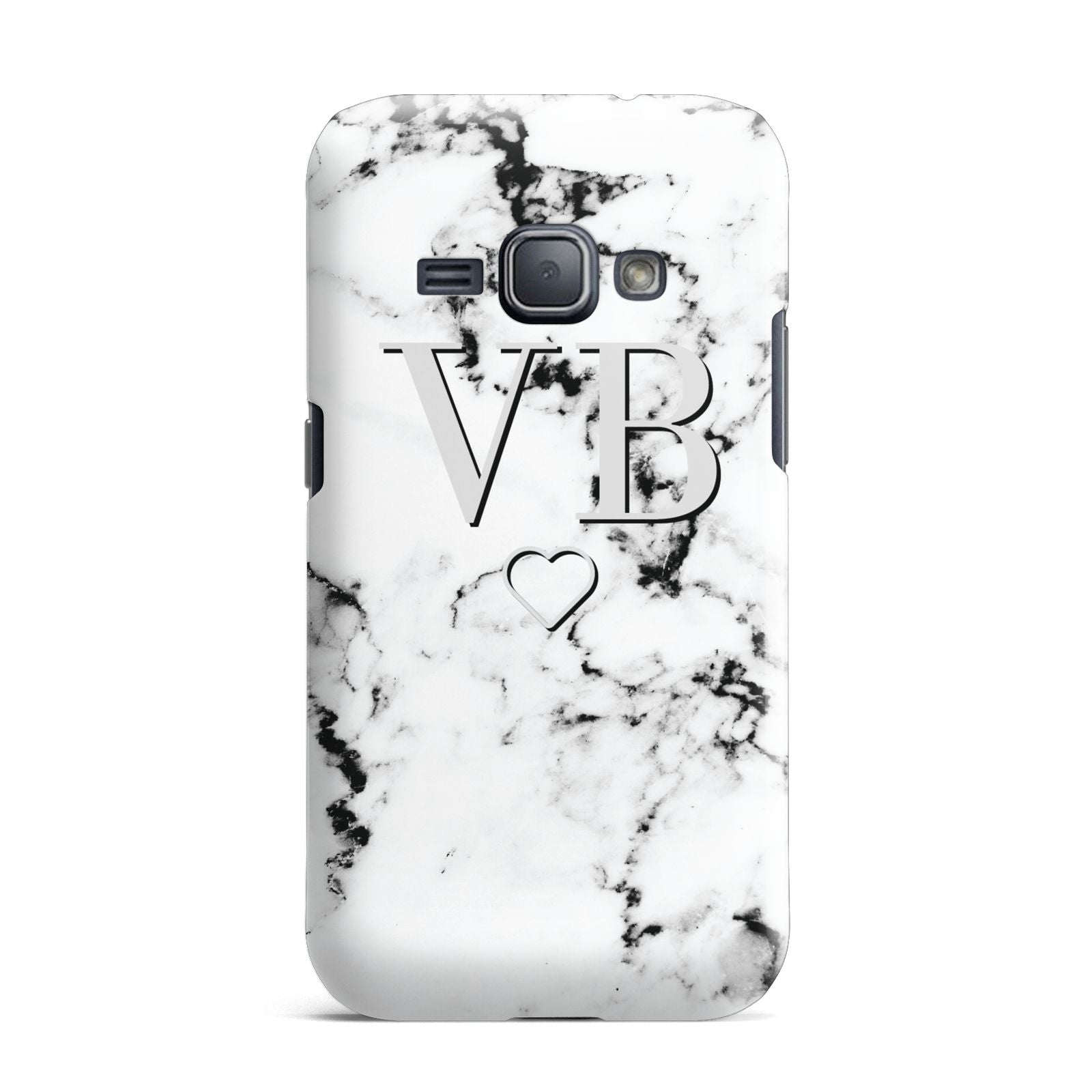 Personalised Initials Outline Heart Marble Samsung Galaxy J1 2016 Case