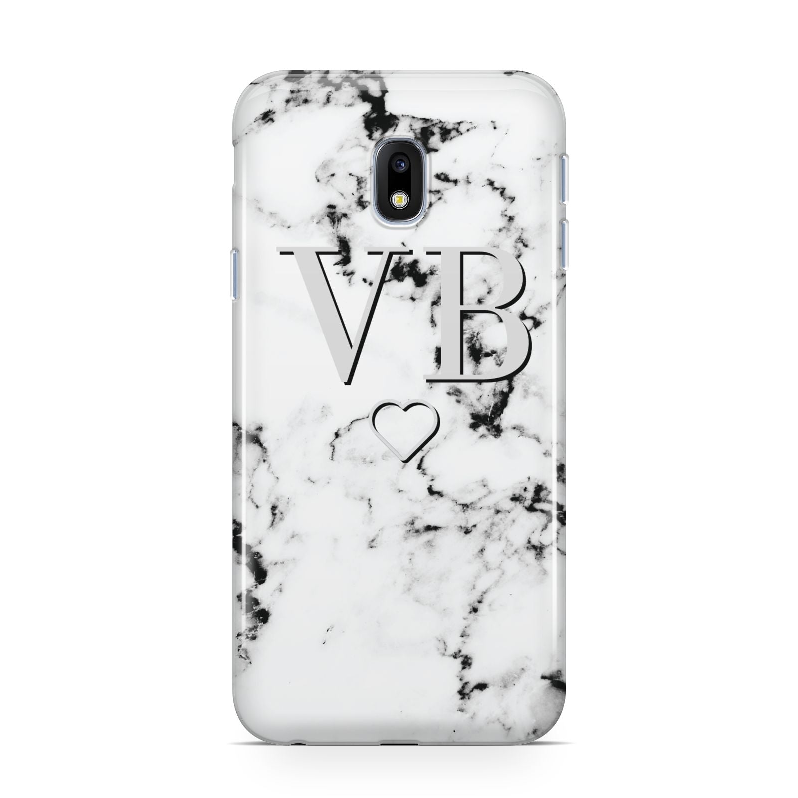 Personalised Initials Outline Heart Marble Samsung Galaxy J3 2017 Case
