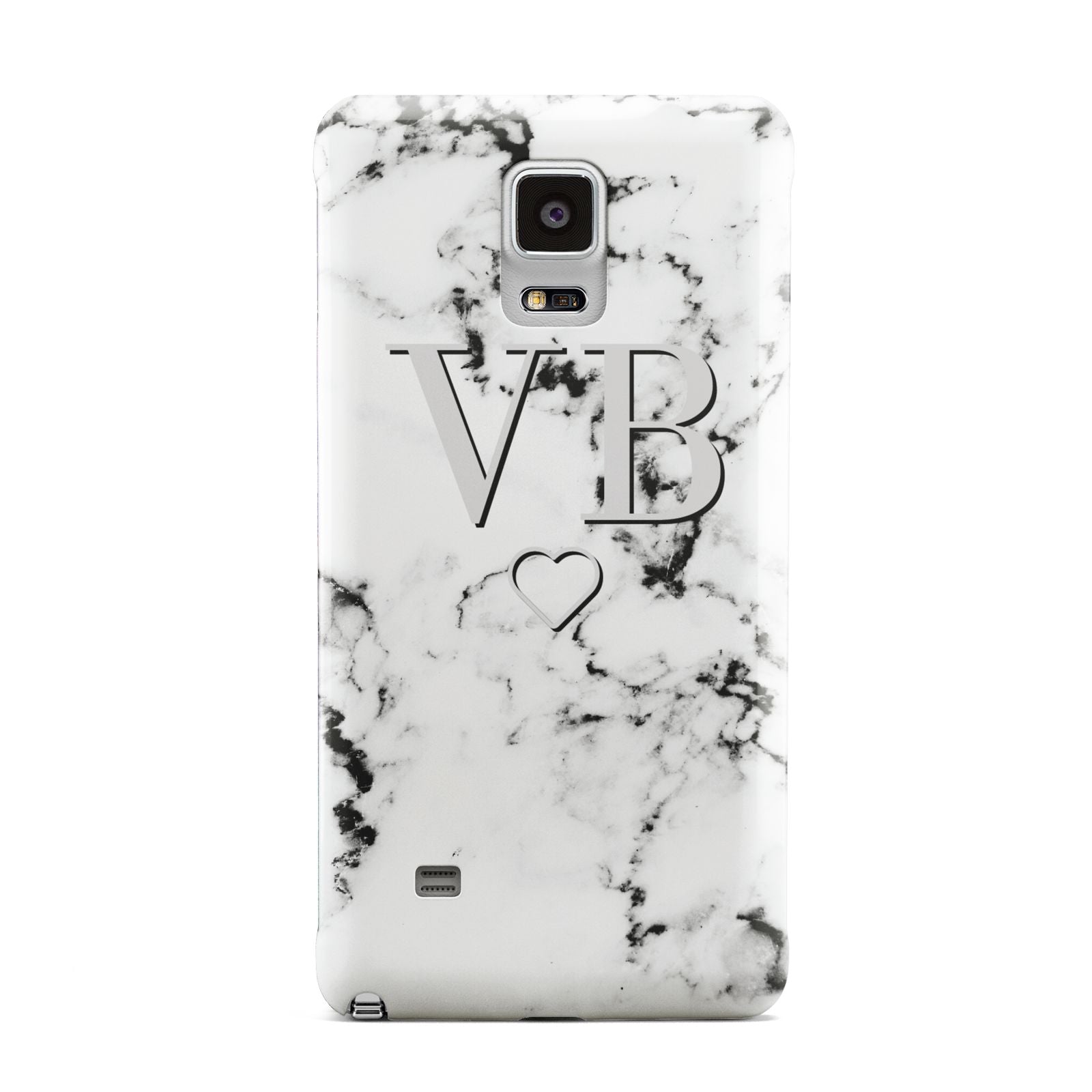 Personalised Initials Outline Heart Marble Samsung Galaxy Note 4 Case