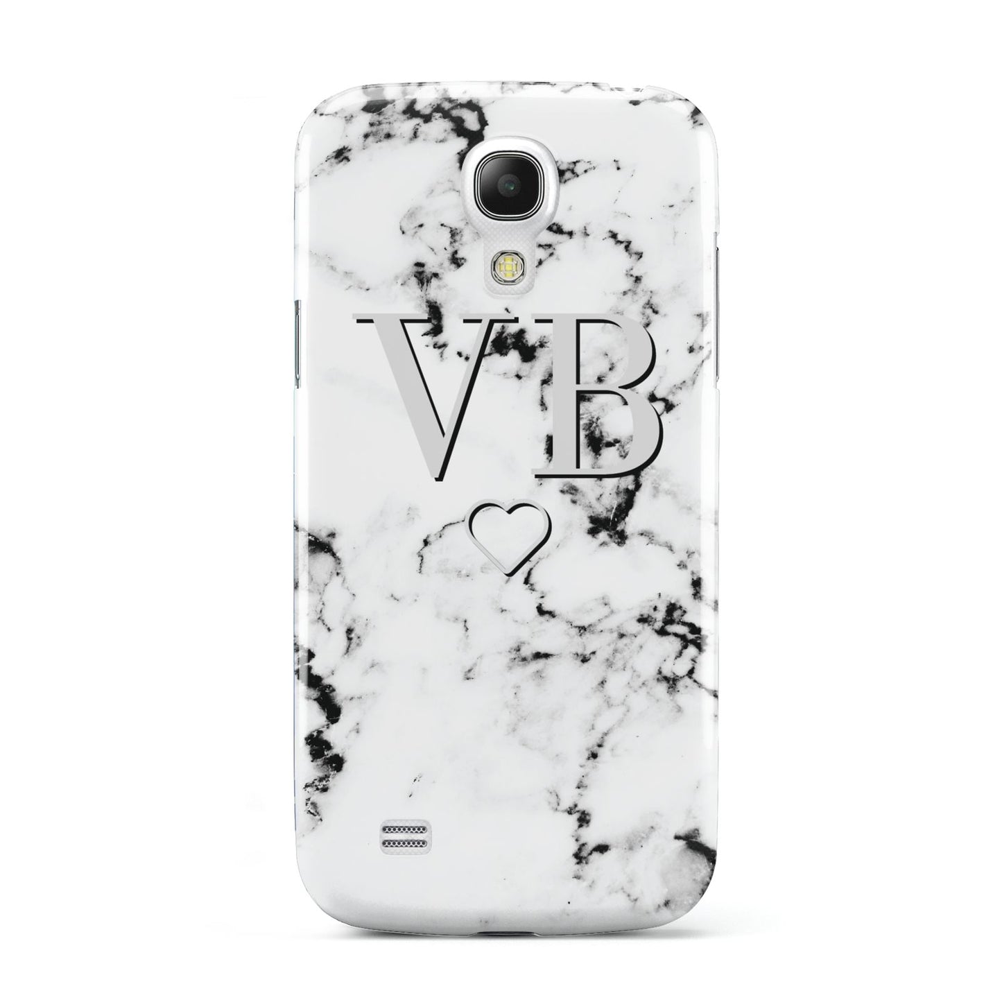 Personalised Initials Outline Heart Marble Samsung Galaxy S4 Mini Case
