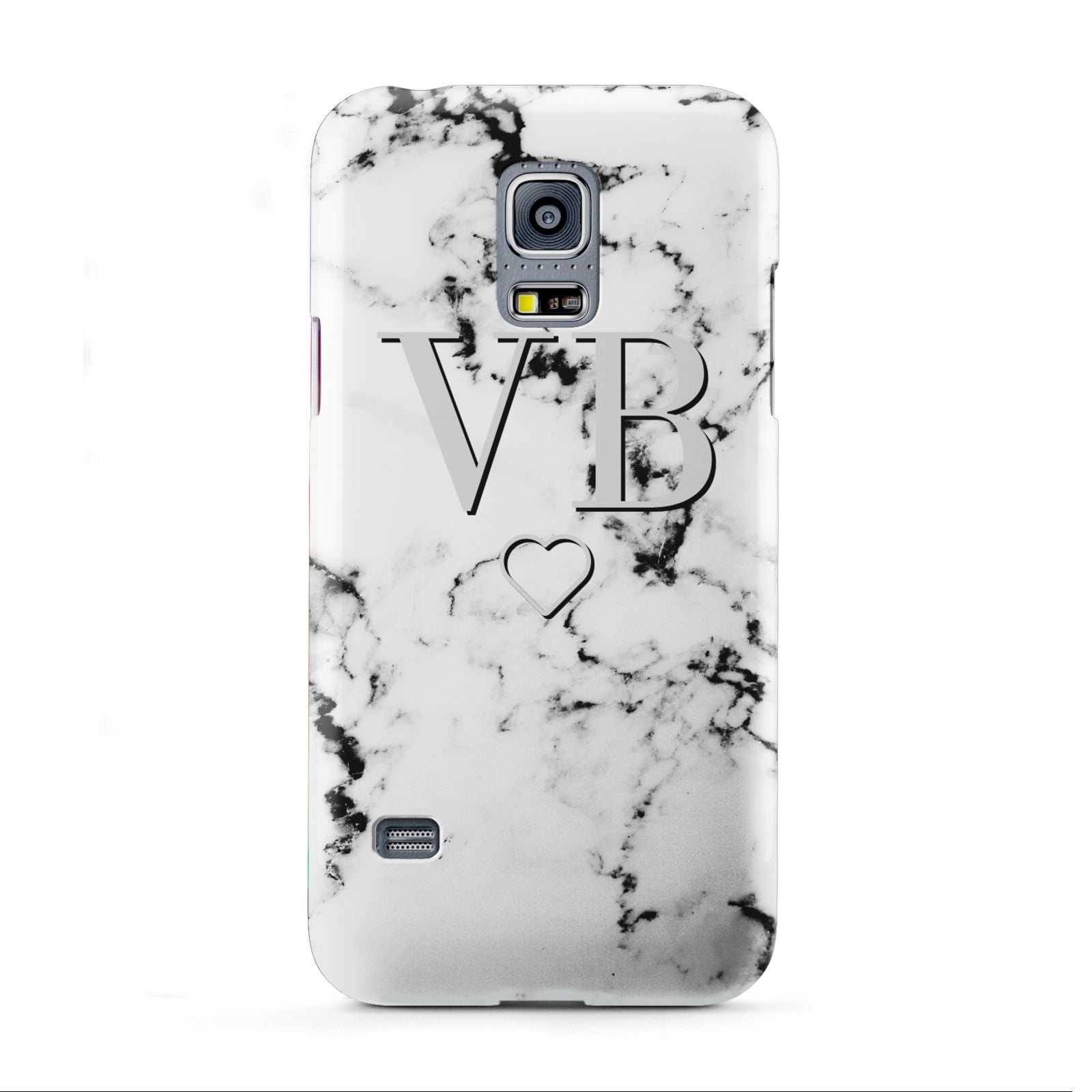 Personalised Initials Outline Heart Marble Samsung Galaxy S5 Mini Case