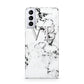 Personalised Initials Outline Heart Marble Samsung S21 Plus Phone Case