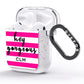 Personalised Initials Pink Striped AirPods Glitter Case Side Image