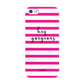Personalised Initials Pink Striped Apple iPhone 5 Case