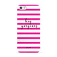 Personalised Initials Pink Striped Apple iPhone 5 Case