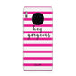 Personalised Initials Pink Striped Huawei Mate 30
