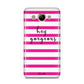 Personalised Initials Pink Striped Huawei Y3 2017