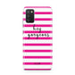 Personalised Initials Pink Striped Samsung A02s Case