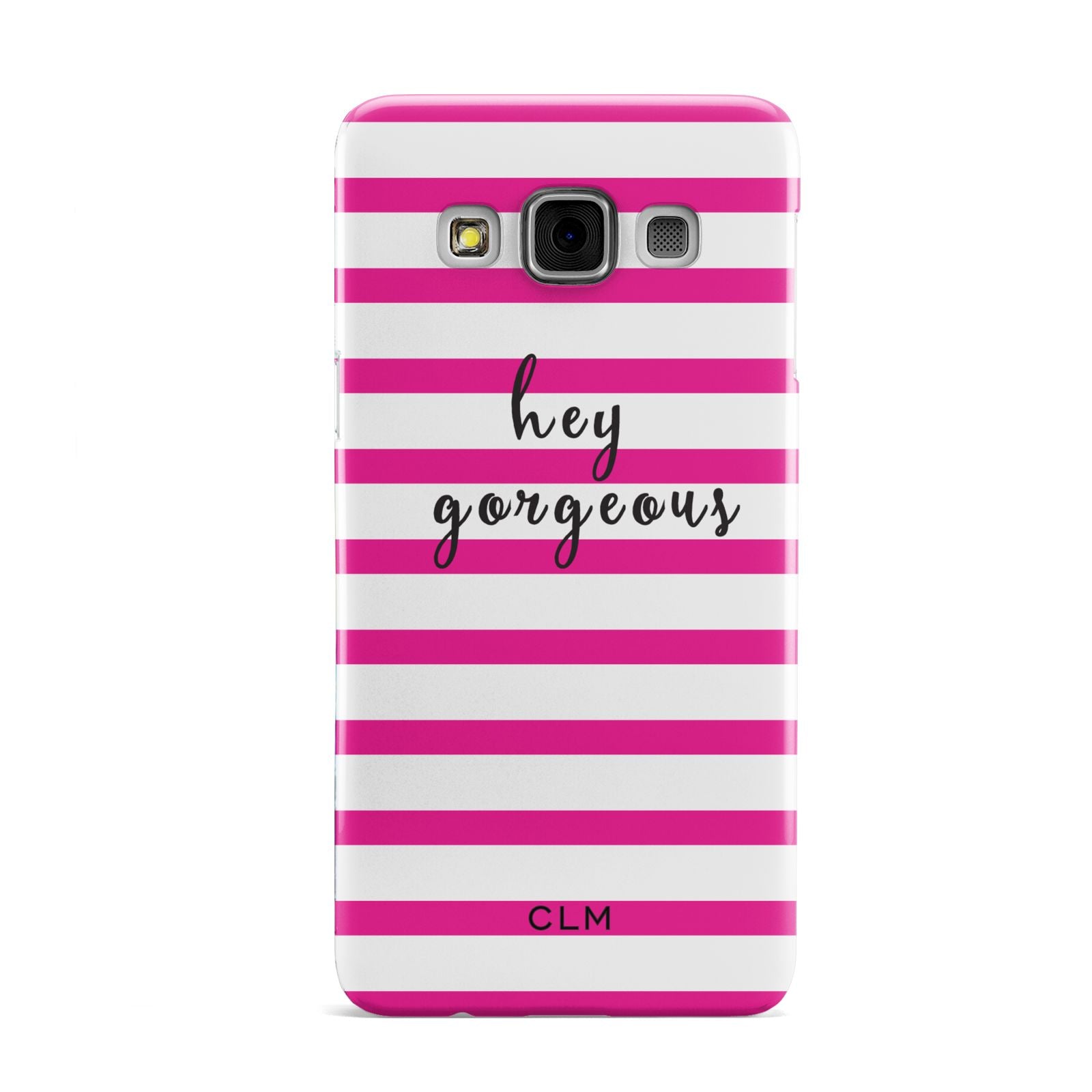 Personalised Initials Pink Striped Samsung Galaxy A3 Case