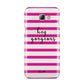 Personalised Initials Pink Striped Samsung Galaxy A8 2016 Case