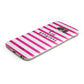 Personalised Initials Pink Striped Samsung Galaxy Case Bottom Cutout