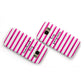 Personalised Initials Pink Striped Samsung Galaxy Case Flat Overview