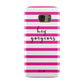 Personalised Initials Pink Striped Samsung Galaxy Case