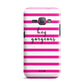 Personalised Initials Pink Striped Samsung Galaxy J1 2016 Case