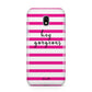 Personalised Initials Pink Striped Samsung Galaxy J3 2017 Case
