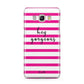 Personalised Initials Pink Striped Samsung Galaxy J5 2016 Case
