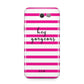 Personalised Initials Pink Striped Samsung Galaxy J7 2017 Case