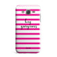Personalised Initials Pink Striped Samsung Galaxy J7 Case