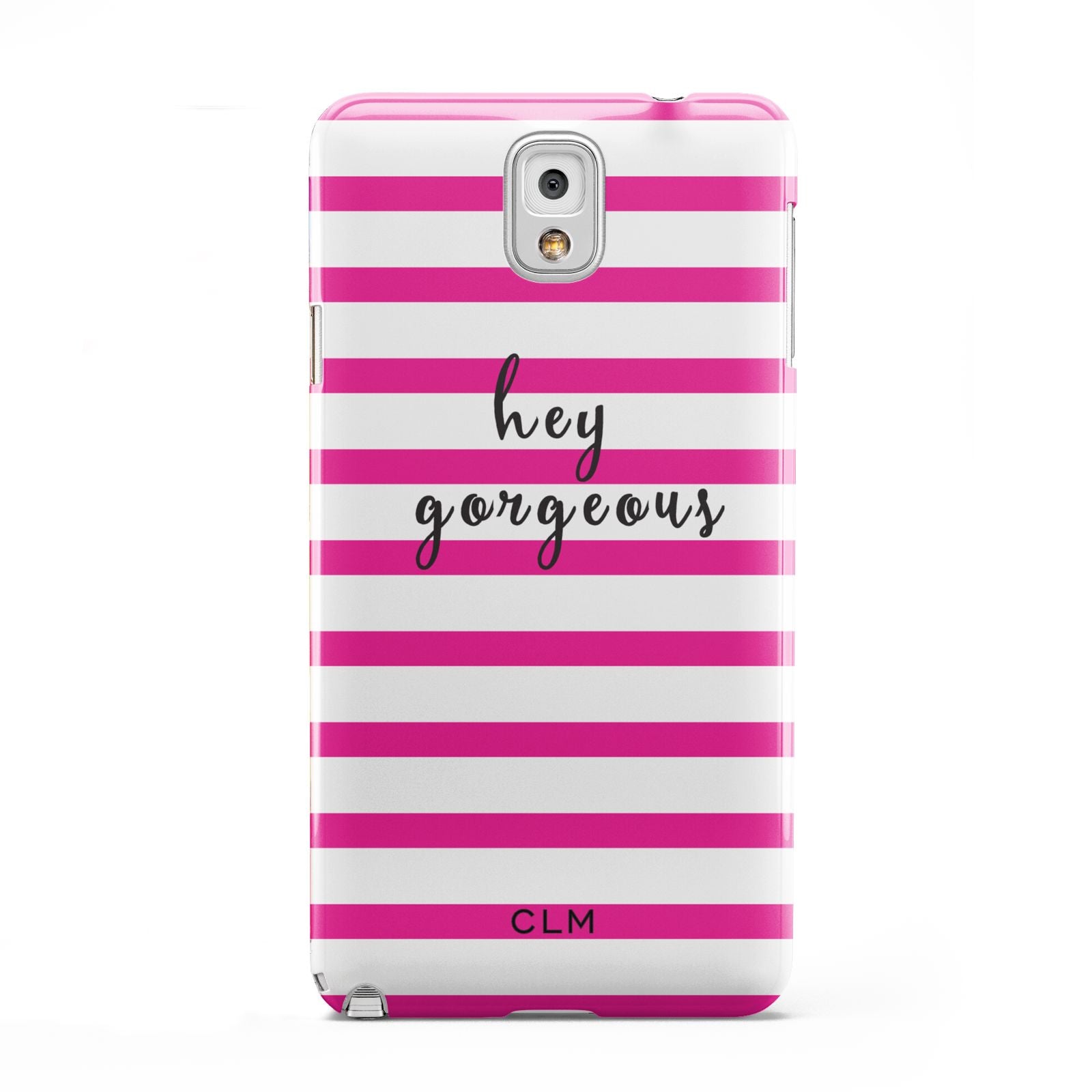Personalised Initials Pink Striped Samsung Galaxy Note 3 Case