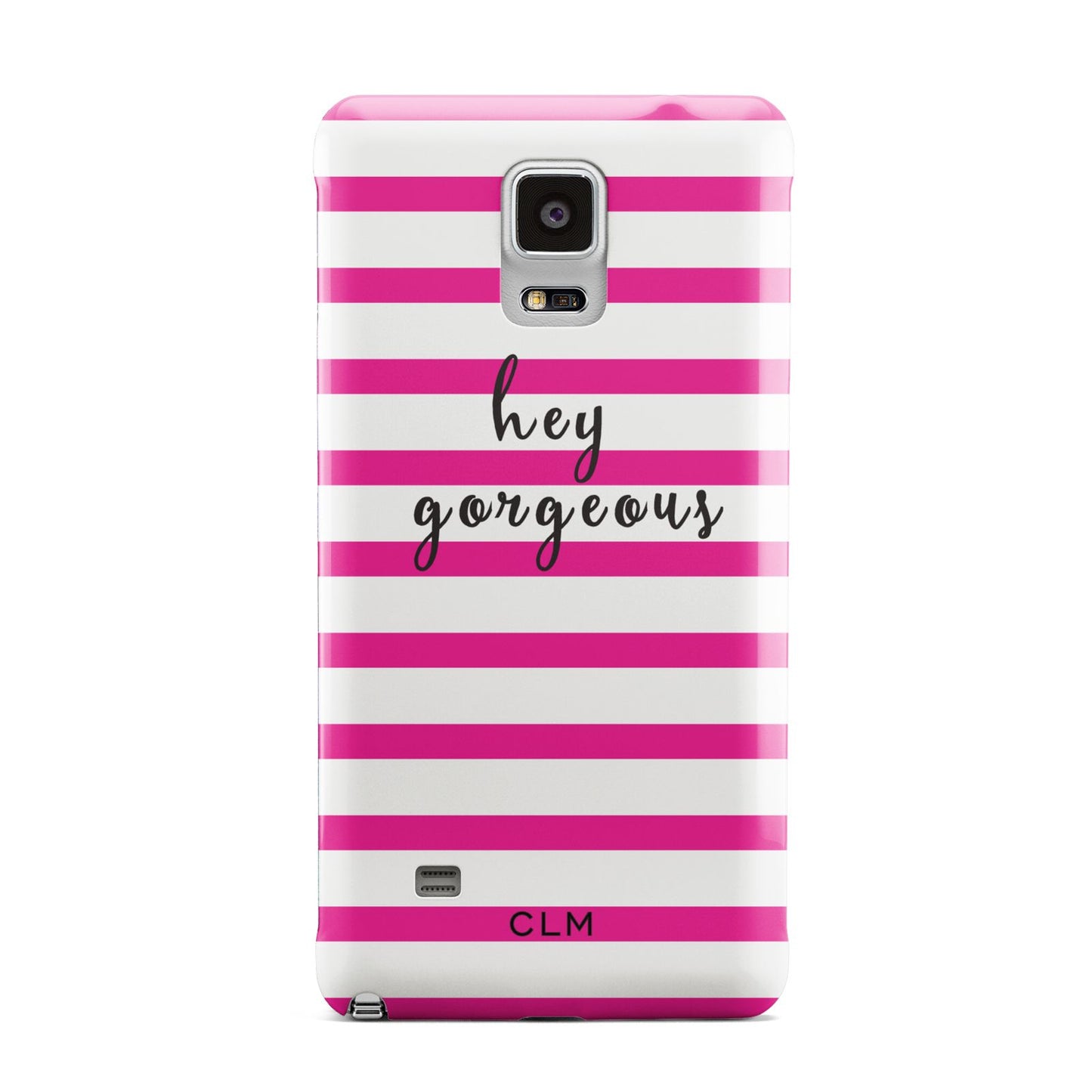 Personalised Initials Pink Striped Samsung Galaxy Note 4 Case