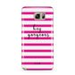 Personalised Initials Pink Striped Samsung Galaxy Note 5 Case