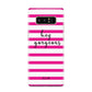 Personalised Initials Pink Striped Samsung Galaxy Note 8 Case