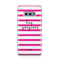 Personalised Initials Pink Striped Samsung Galaxy S10E Case