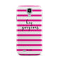 Personalised Initials Pink Striped Samsung Galaxy S4 Case