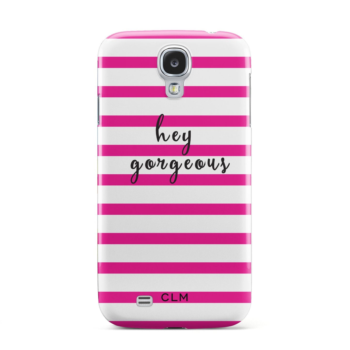 Personalised Initials Pink Striped Samsung Galaxy S4 Case