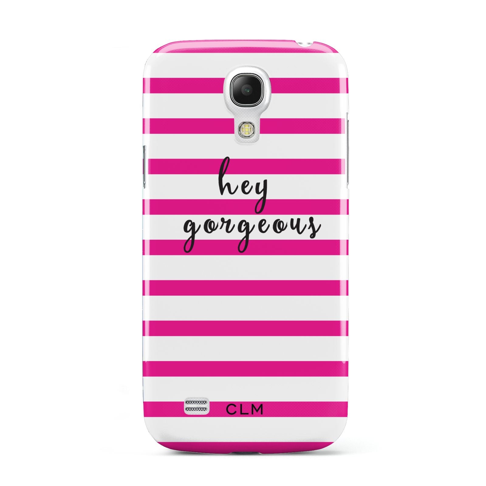Personalised Initials Pink Striped Samsung Galaxy S4 Mini Case