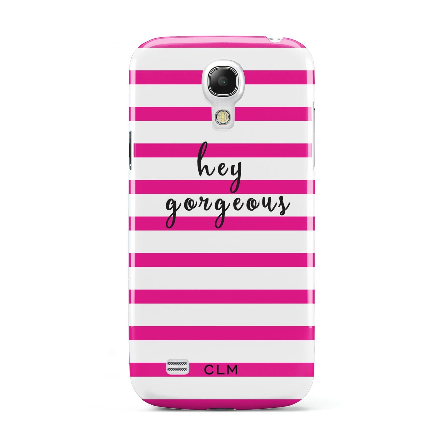 Personalised Initials Pink Striped Samsung Galaxy S4 Mini Case