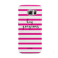 Personalised Initials Pink Striped Samsung Galaxy S6 Case