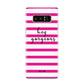 Personalised Initials Pink Striped Samsung Galaxy S8 Case