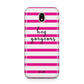 Personalised Initials Pink Striped Samsung J5 2017 Case