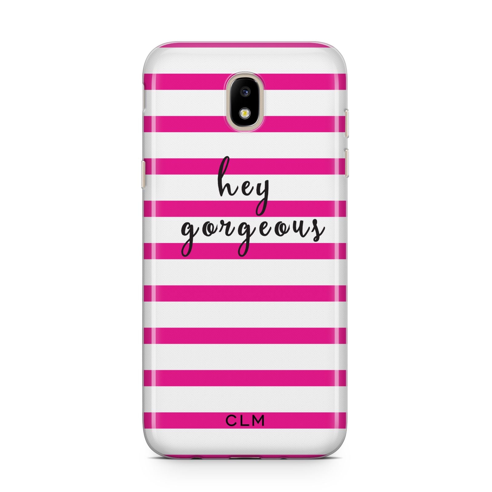 Personalised Initials Pink Striped Samsung J5 2017 Case