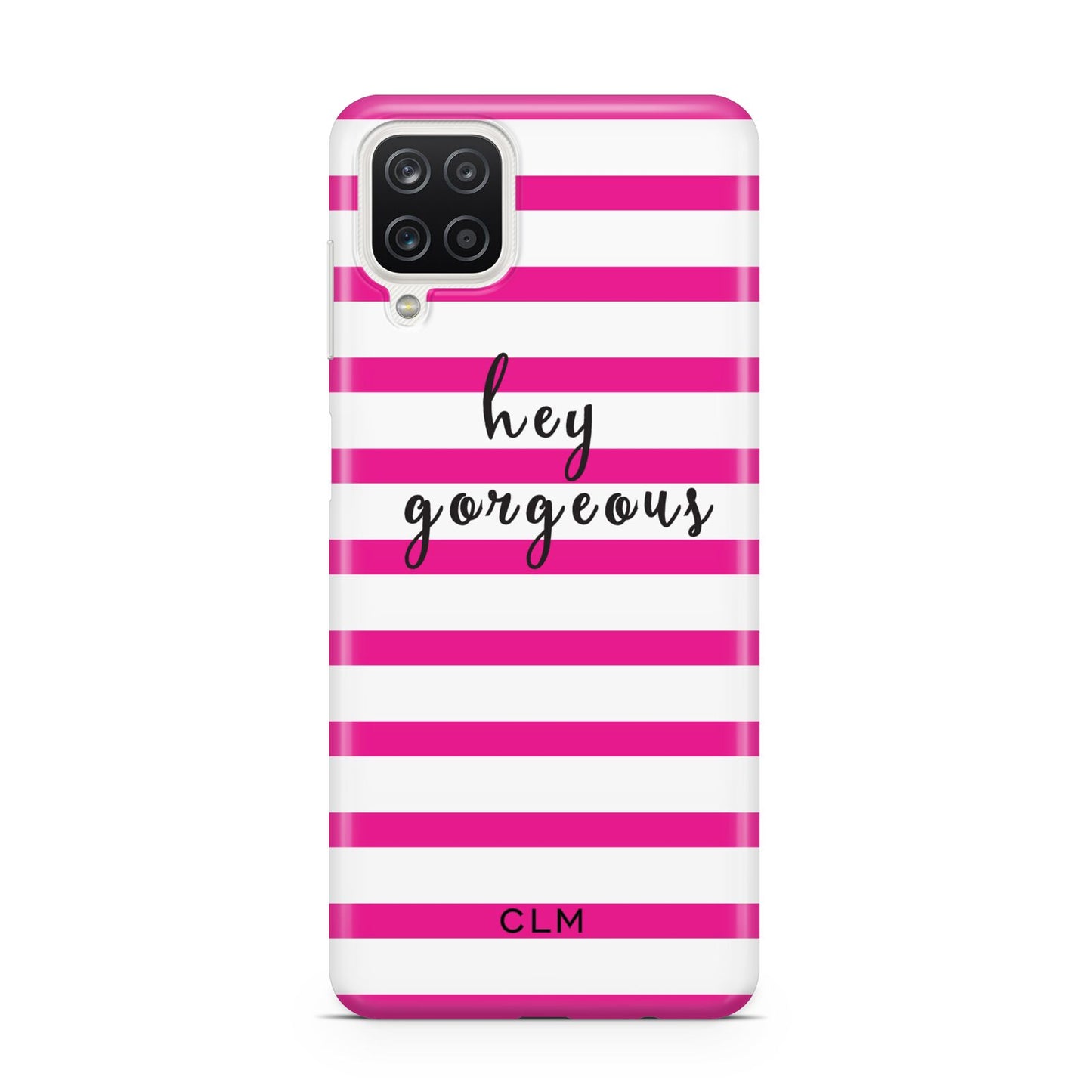 Personalised Initials Pink Striped Samsung M12 Case