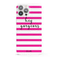 Personalised Initials Pink Striped iPhone 13 Pro Max Full Wrap 3D Snap Case
