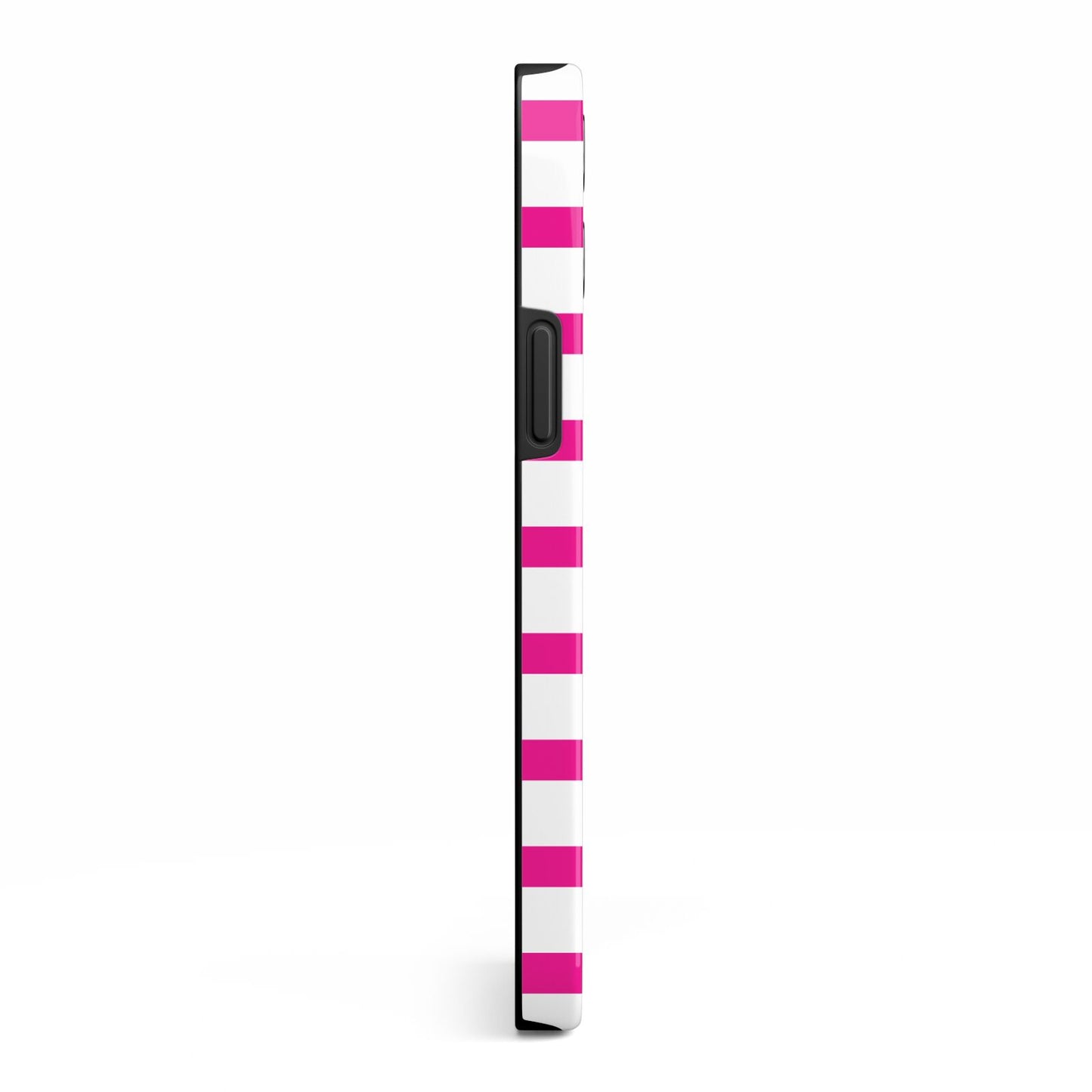 Personalised Initials Pink Striped iPhone 13 Pro Max Side Image 3D Tough Case