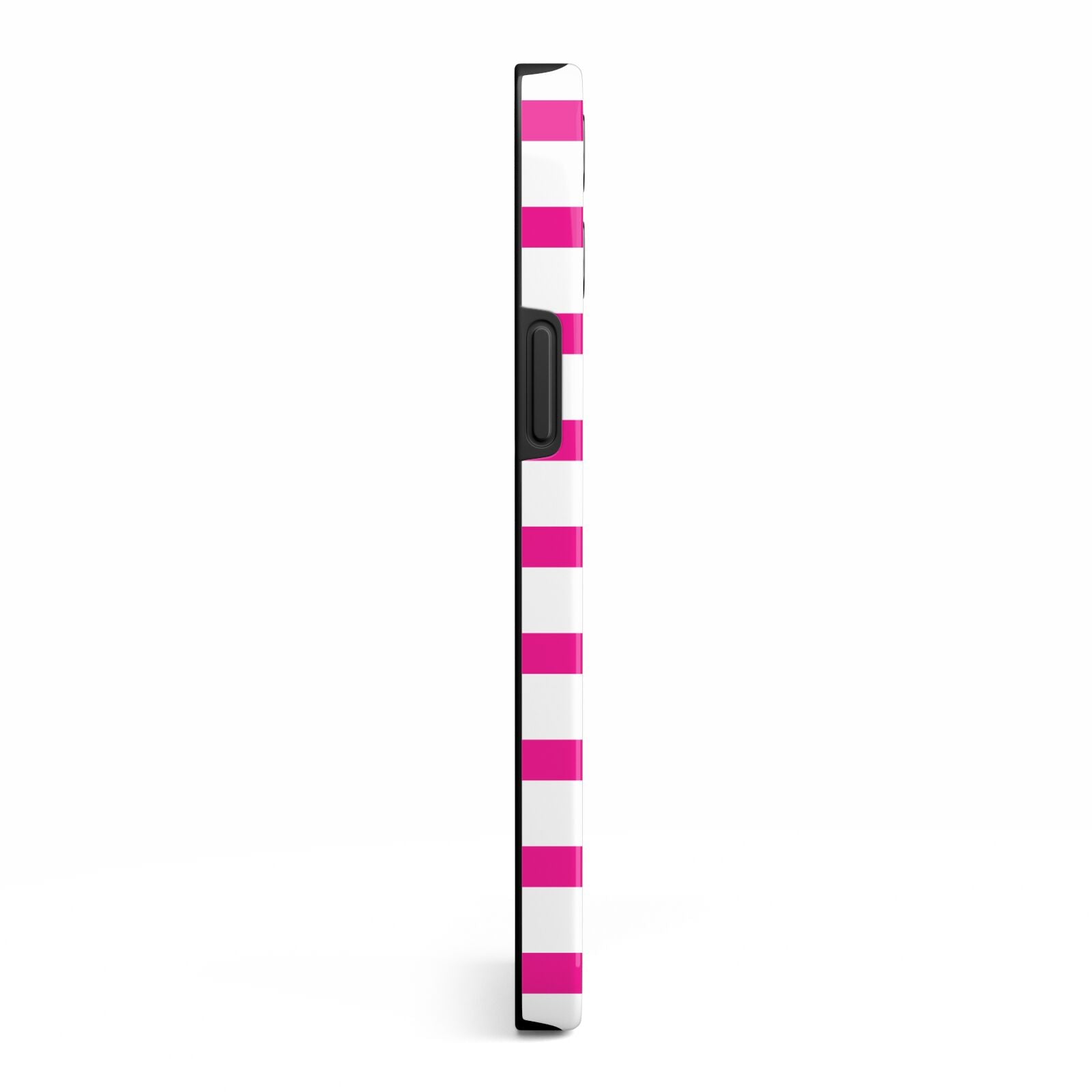 Personalised Initials Pink Striped iPhone 13 Pro Max Side Image 3D Tough Case